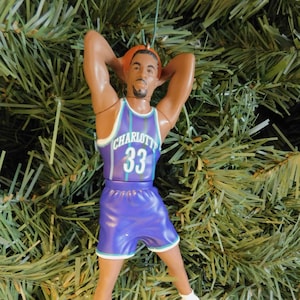 CHARLOTTE HORNETS Christmas ornaments Larry Johnson/Alonzo Mourning/Dell Curry xmas tree decoration unique gift idea