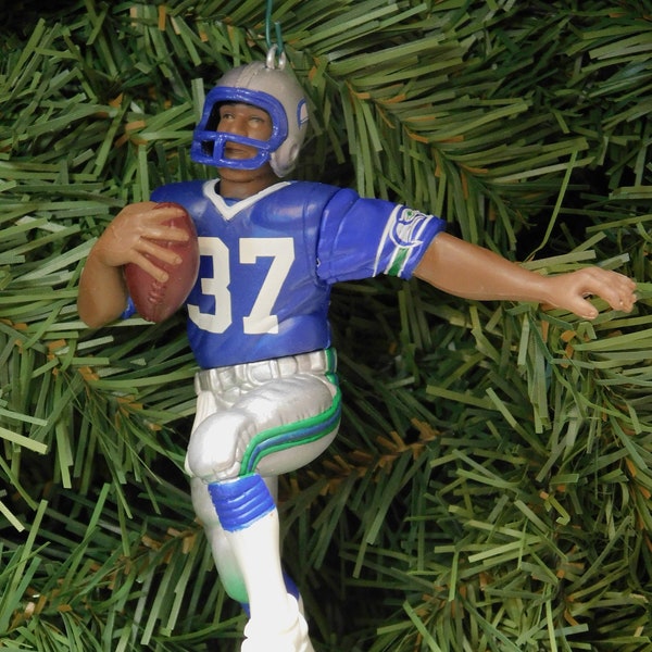 Seattle Seahawks Ornament Christmas Gift Idea Shaun Alexander Unique Xmas Tree Decoration NFL Football Figure