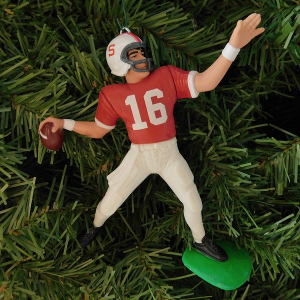 Jim Plunkett STANFORD CARDINAL ornament Christmas tree decoration unique Xmas gift idea ncaa football heisman trophy winner