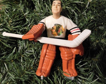 Glenn Hall CHICAGO BLACKHAWKS Christmas tree ornament xmas NHL hockey figure