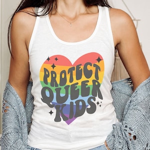 Protect Trans Kids Pride Tank Top Say Gay Pride Ally Shirt Queer Tank Top LGBT Tank Top Equality Tank Top Protest Shirt Indie Clothes