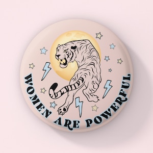 Feminist Gift Aesthetic Feminist Pin Feminist Button Tiger Feminist Pins Pinback Button Japanese Aesthetic Y2k Aesthetic