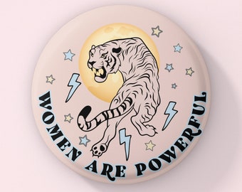Feminist Gift Aesthetic Feminist Pin Feminist Button Tiger Feminist Pins Pinback Button Japanese Aesthetic Y2k Aesthetic