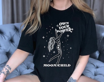 Moon Child Shirt Moon Shirt Moon Child Mystical Shirt Celestial Shirt Indie T Shirt Moon Babe Aesthetic Clothing Trendy Clothes