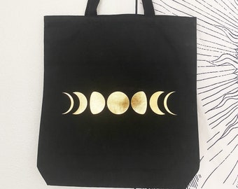 Moon Tote Bag Astrology Tote Bag Witch Tote Bag Witchy Tote Bag Moon Tote Bags Moon Bag Witchy Bag Celestial Bag Moon Phases Witchy Things