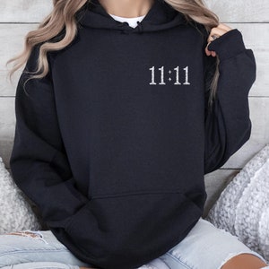 Angel Number LOA Angel Numbers Embroidered Sweatshirt 1111 Embroidered Hoodie Destiny Manifestation Eleven Eleven 11:11 Lucky Sweatshirt