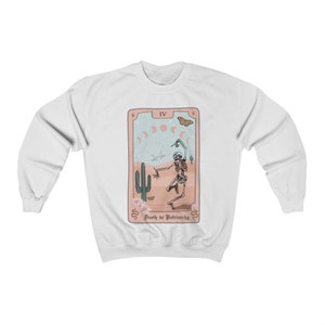 Tarot Shirt Trendy Crewneck Feminist Sweatshirt Tarot Shirts Women Tarot Card Shirt Tarot Sweatshirt Smash The Patriarchy Shirt Feminism White