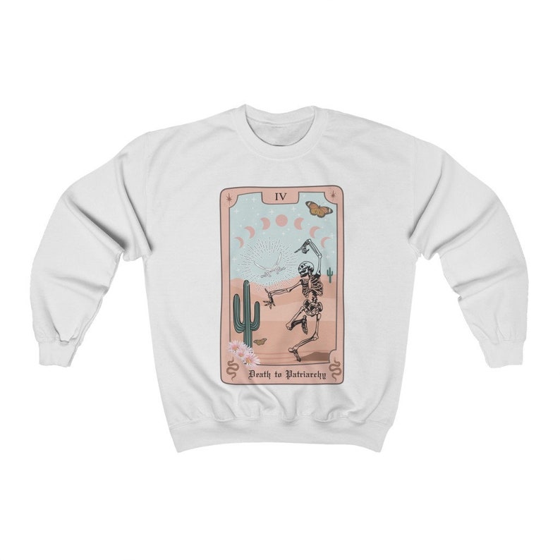 Tarot Shirt Trendy Crewneck Feminist Sweatshirt Tarot Shirts Women Tarot Card Shirt Tarot Sweatshirt Smash The Patriarchy Shirt Feminism White