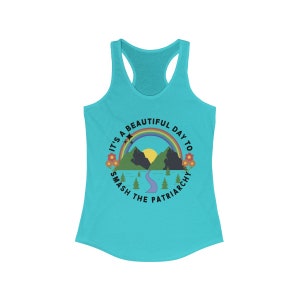 Feminist Shirt Smash the Patriarchy Exercise Top Feminist Gift Destroy The Patriarchy Feminist Apparel Equality Shirt Empower Women Shirt Solid Tahiti Blue