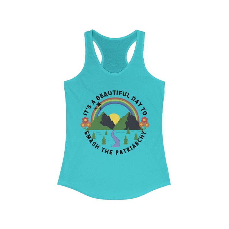Feminist Shirt Smash the Patriarchy Exercise Top Feminist Gift Destroy The Patriarchy Feminist Apparel Equality Shirt Empower Women Shirt Solid Tahiti Blue