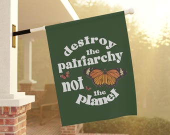 Feminist Flag Smash The Patriarchy Summer Garden Flag Spring Garden Flag Porch Flag Porch Decor Radical Feminist Womens Rights