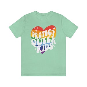 Proteger a los niños trans Camisa Ally Camisa Queer Proteger a los jóvenes trans Camisa LGBTQ Camisa de igualdad Camisa de protesta Camisa activista Camisa de derechos humanos Mint