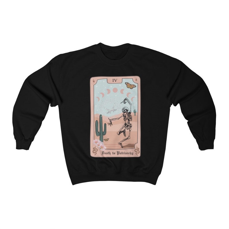 Tarot Shirt Trendy Crewneck Feminist Sweatshirt Tarot Shirts Women Tarot Card Shirt Tarot Sweatshirt Smash The Patriarchy Shirt Feminism Black