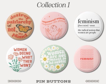 Feminist Pin Bundle Deal Feminist Gift Equality Pin Feminist Pins Pins for Backpacks Feminism Feminist Accessories Feminist Button