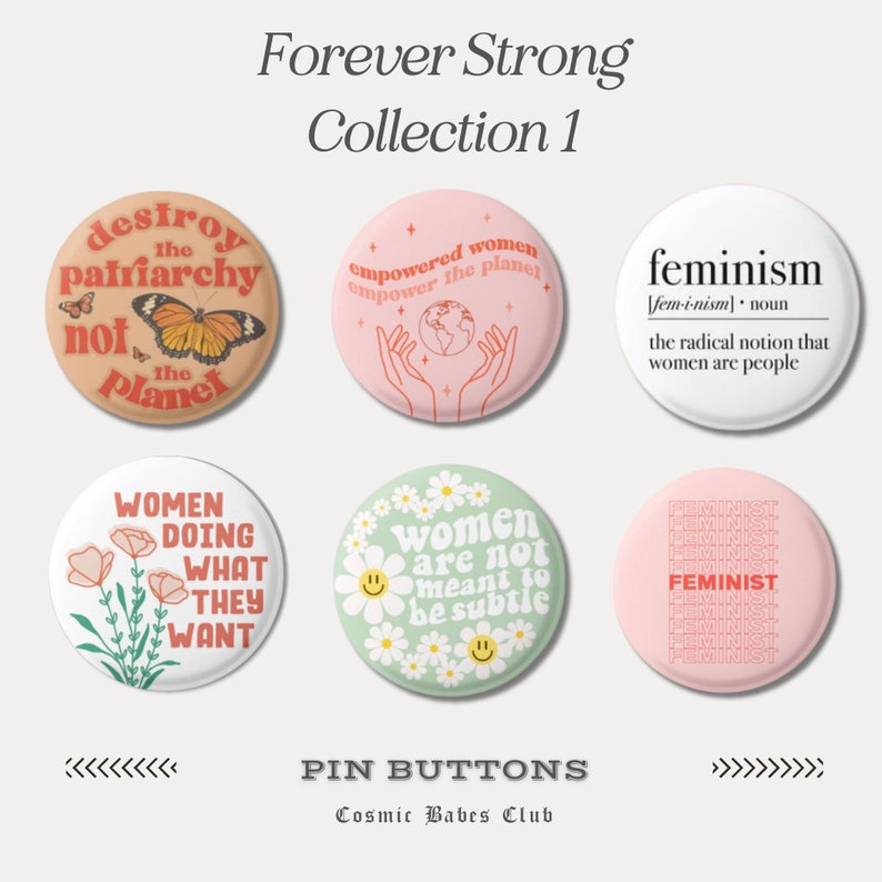 Feminist Pin Bundle Deal Feminist Gift Equality Pin Feminist Pins Pins for Backpacks Feminism Feminist Accessories Feminist Button image 1