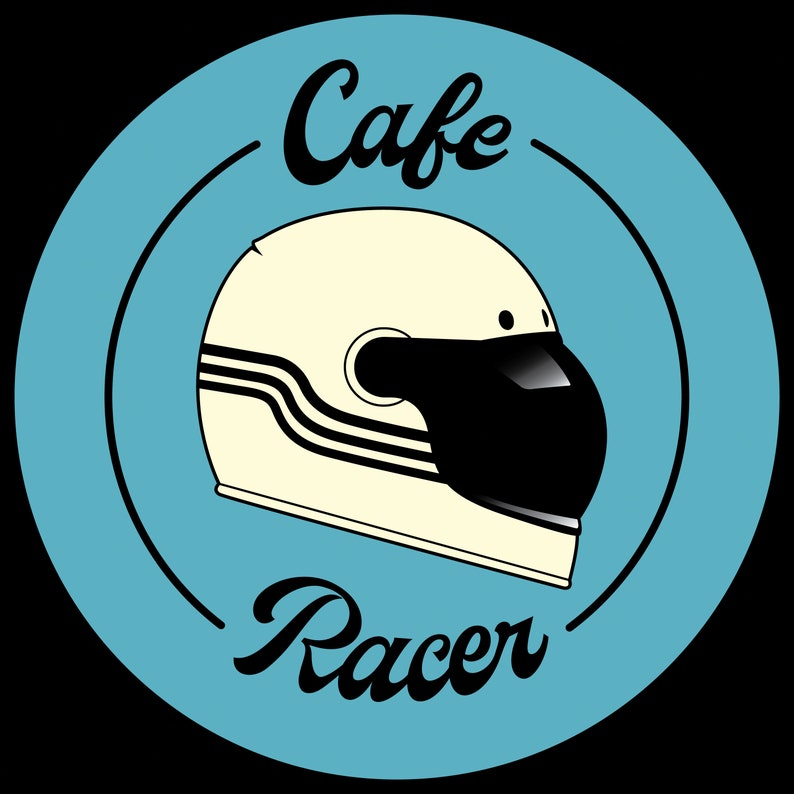 Sticker casque Cafe Racer vintage image 2