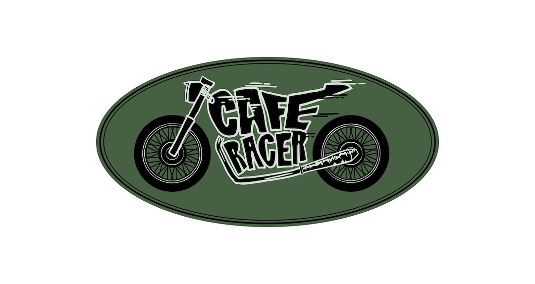 Cafe Racer Vintage Motorcycle Sticker Green - Etsy