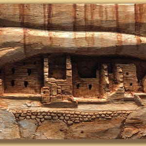Mesa Verde Cliff Dwellings Sculpture: Hand-Painted Southwestern Art