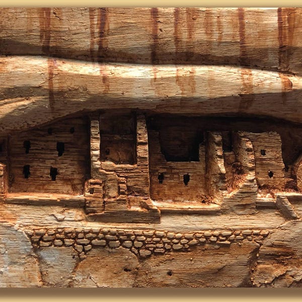 Mesa Verde Cliff Dwellings Sculpture: Hand-Painted Southwestern Art