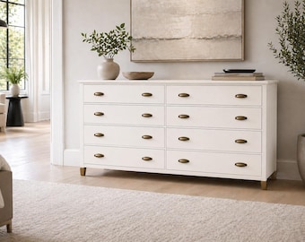 White 8 Drawer Dresser - Refinished