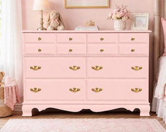 Baby Pink Six Drawer Dresser