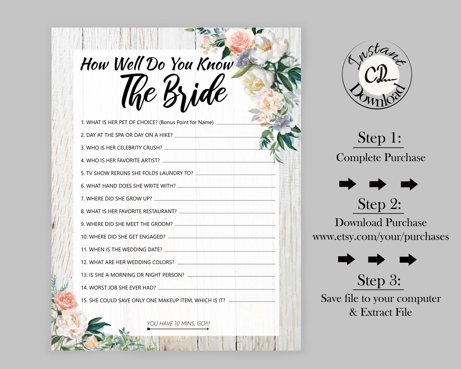 5 Bride Trivia Questions Wedding Shower Games to Play Check Etsy Canada