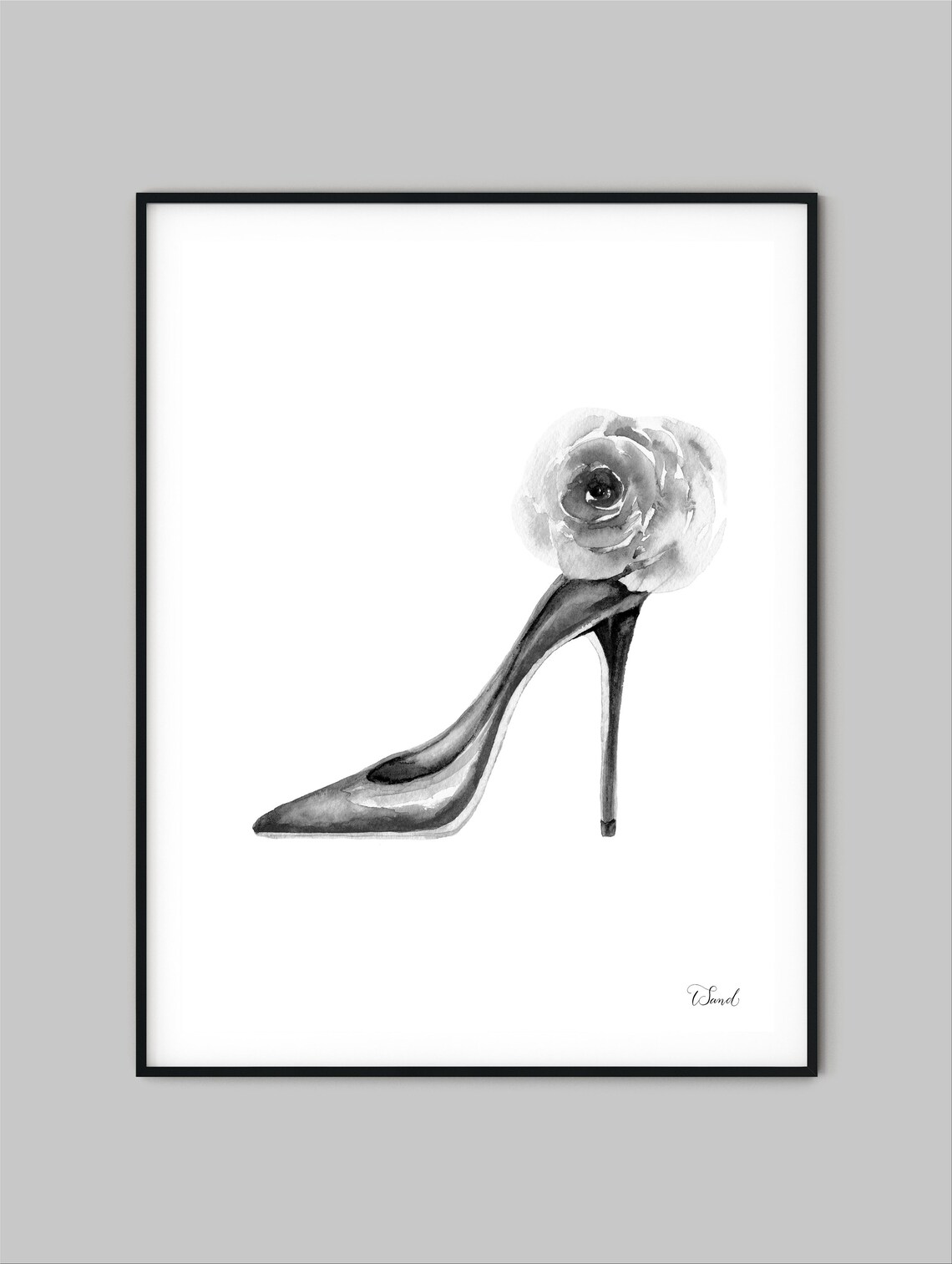 High Heel Wall Art Watercolor Painting Fashion Illustration Etsy Canada