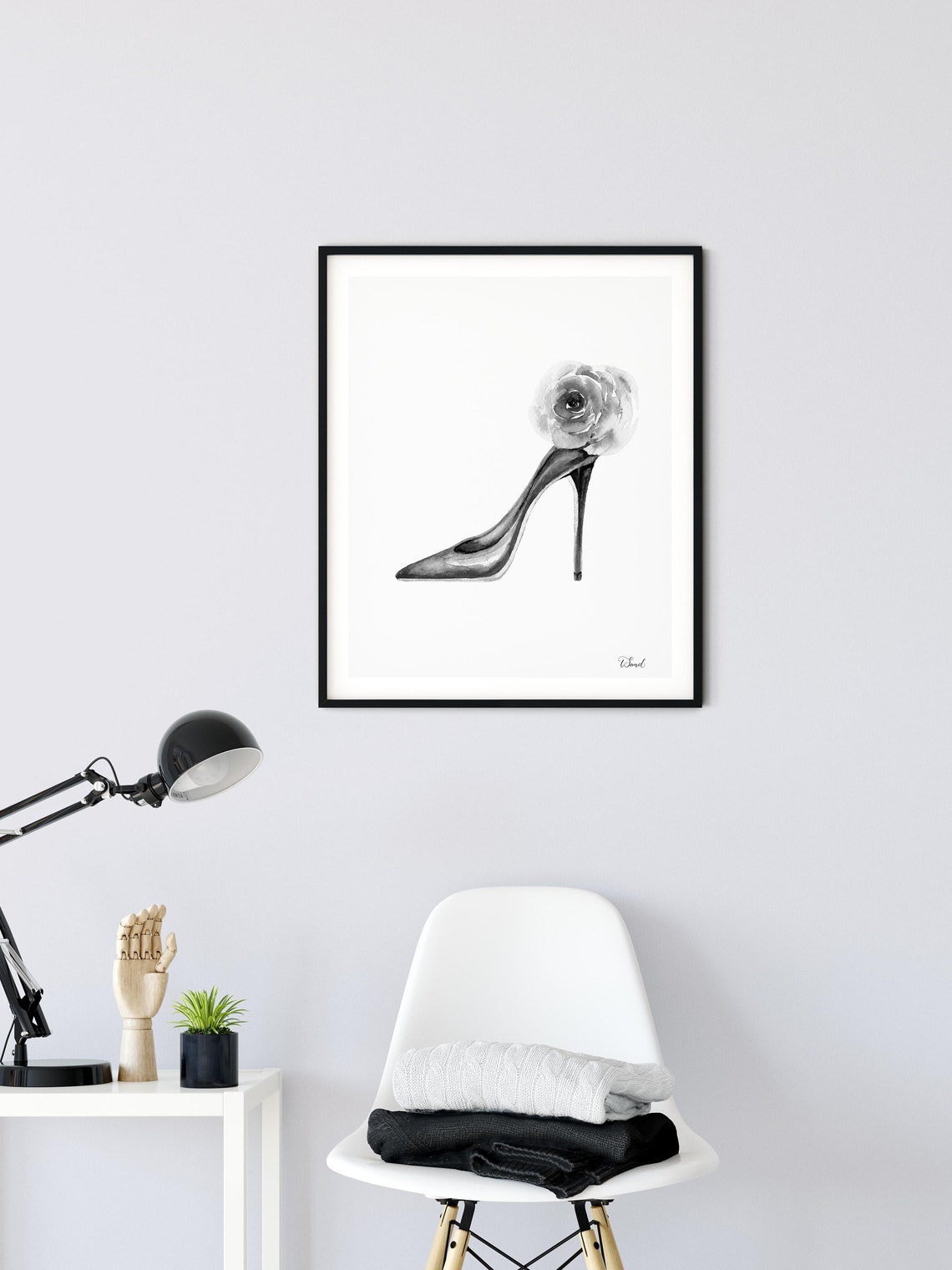 High Heel Wall Art Watercolor Painting Fashion Illustration Etsy Canada