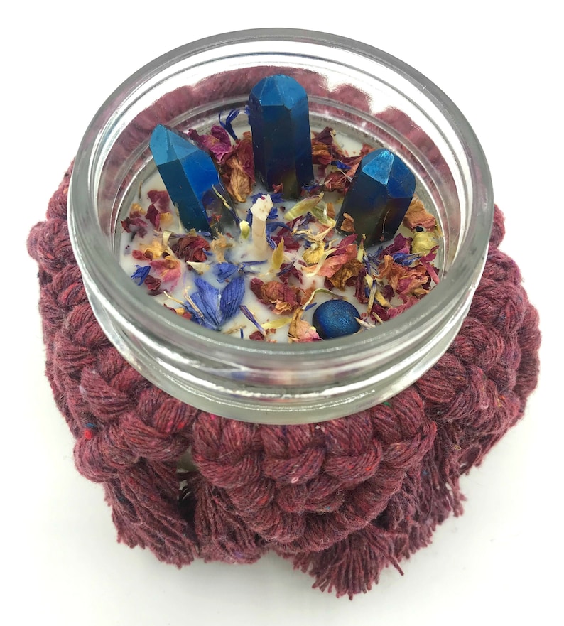Sweet Magnolia Crystal Candle Soy Candles Handmade Unique Candles Decorative Candles Candle Favors