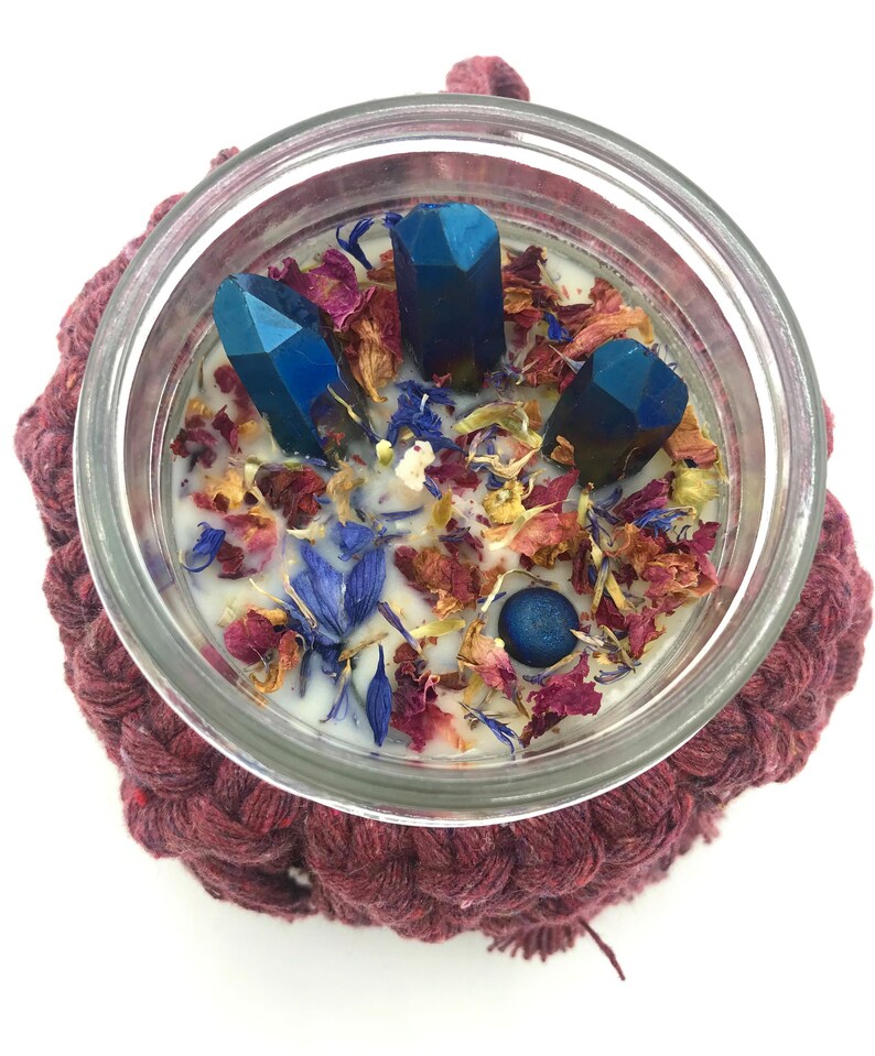 Sweet Magnolia Crystal Candle Soy Candles Handmade Unique Candles Decorative Candles Candle Favors