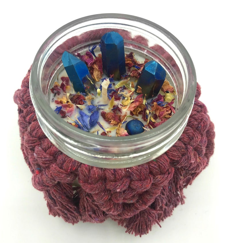Sweet Magnolia Crystal Candle Soy Candles Handmade Unique Candles Decorative Candles Candle Favors