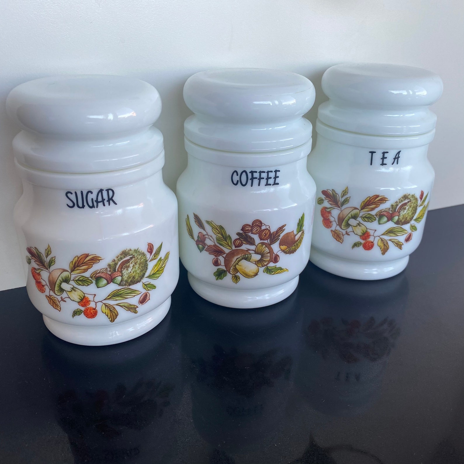 Vintage Italian 1970s Milk Glass Canister Set by Etsy