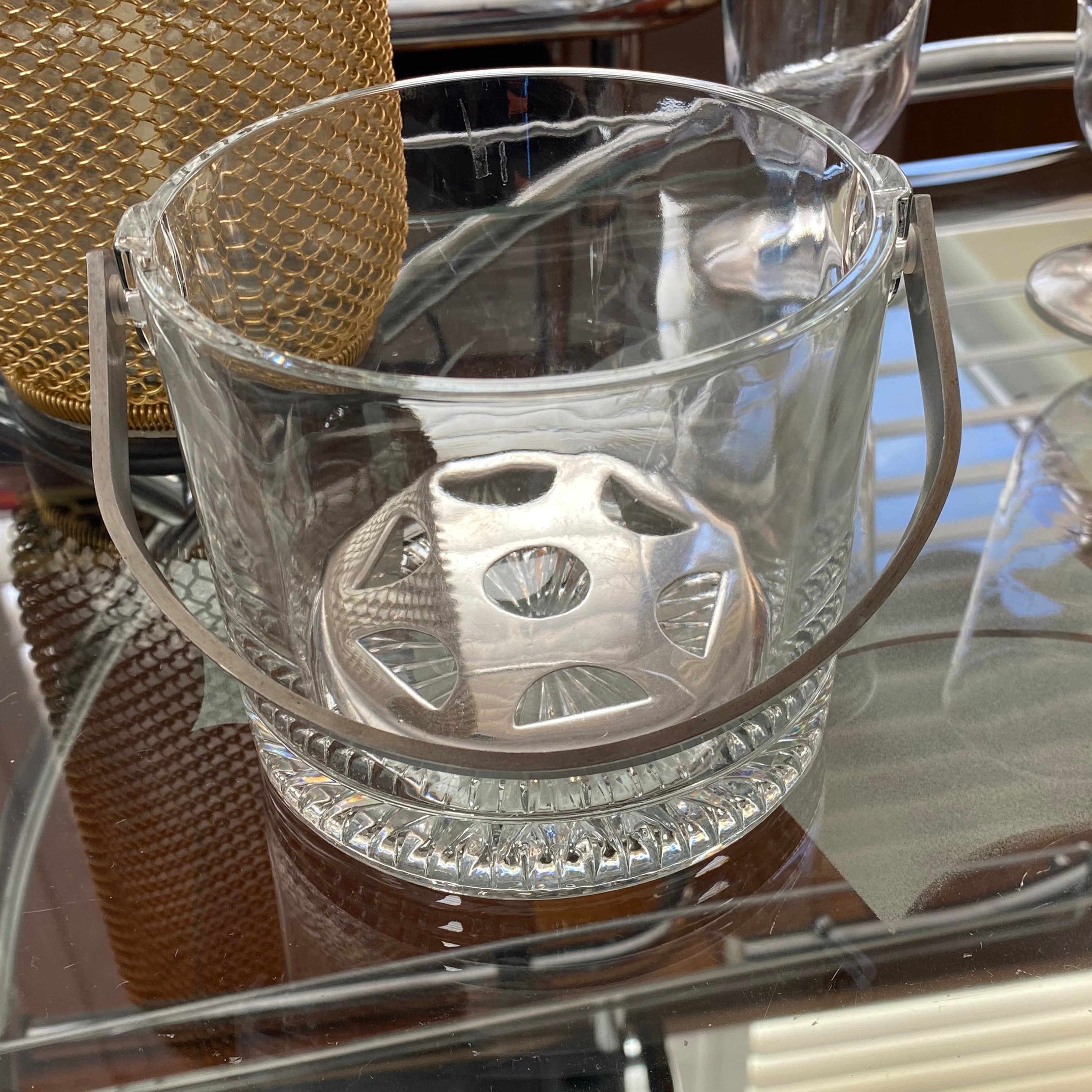 Vintage Cut Glass Ice Bucket Etsy