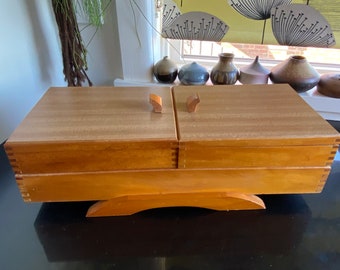 Vintage Timber Sewing Craft Box