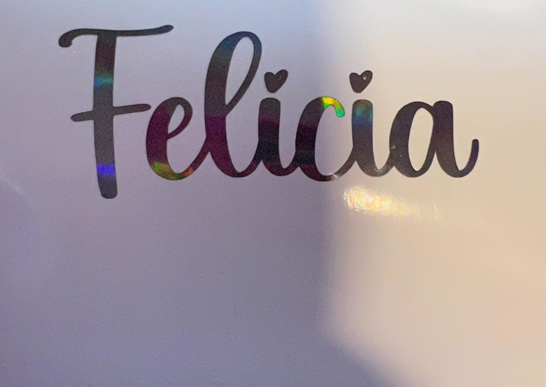 Black Holographic Name Decal: Custom Vinyl Sticker - Etsy