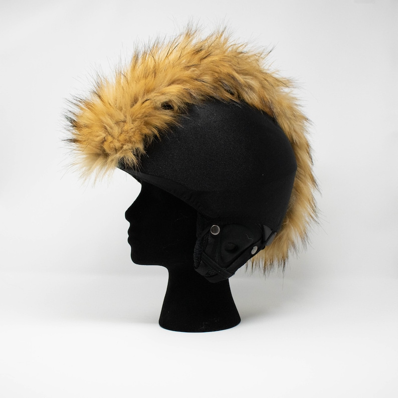 Mohawk Natural Brown Faux Fur Ski Helmet Cover Burrfur Etsy