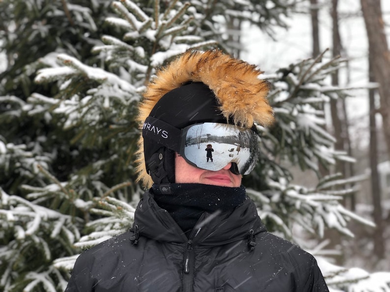 Mohawk Natural Brown Faux Fur Ski Helmet Cover Burrfur Etsy