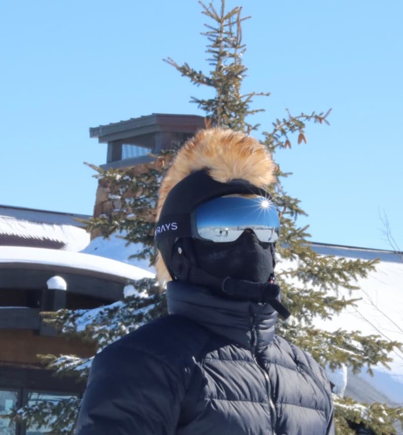 Mohawk Natural Brown Faux Fur Ski Helmet Cover Burrfur Etsy
