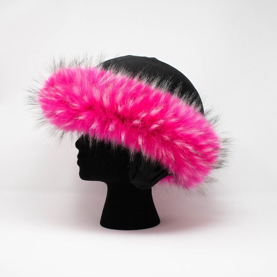 Halo- Crazy Hot Pink Faux Fur Ski Helmet Cover Burrfur
