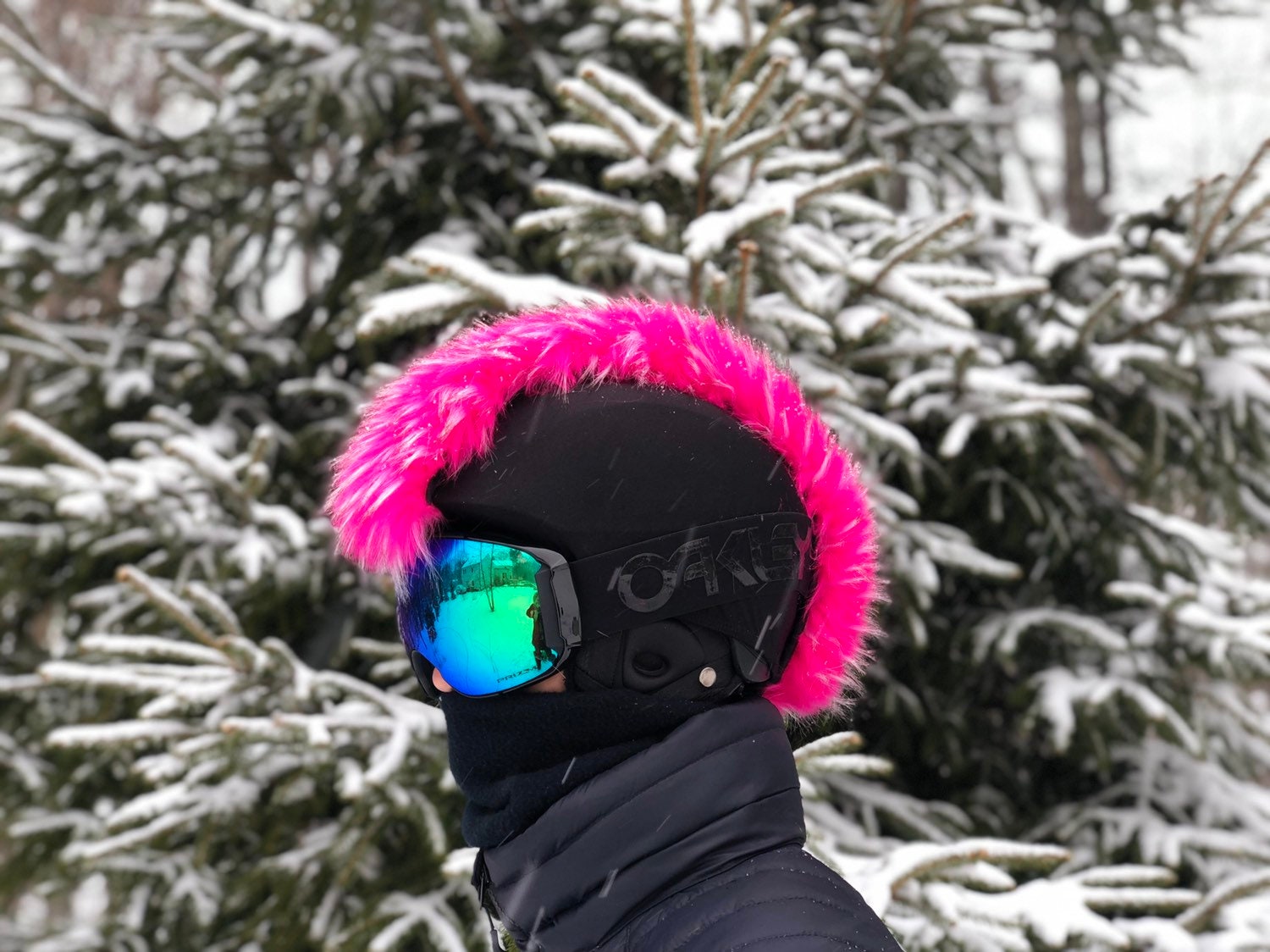 Mohawk Crazy Hot Pink Faux Fur Ski Helmet Cover Burrfur Etsy