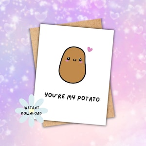 Tarjeta Imprimible de Amor con Papas