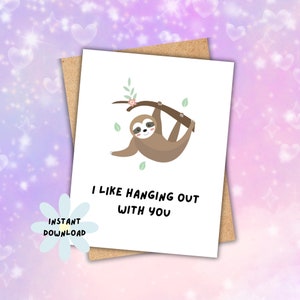 Printable Sloth Humor Card