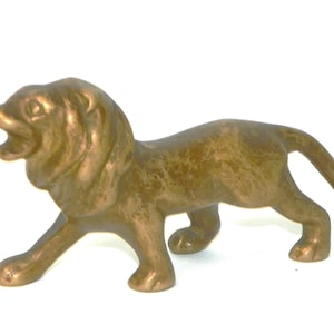 Vintage Solid Brass Lion Figurine Paperweight