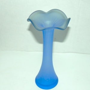 Frosted Blue Glass Vase
