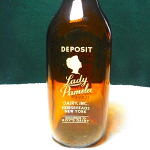 Amber Lady Pamela Dairy, Inc. Bouteille de lait d&#39;un litre Horseheads, New York