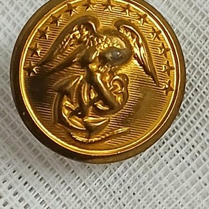 Military 5/8&quot; Button Eagle with Anchor Made by the Waterbury Button Company