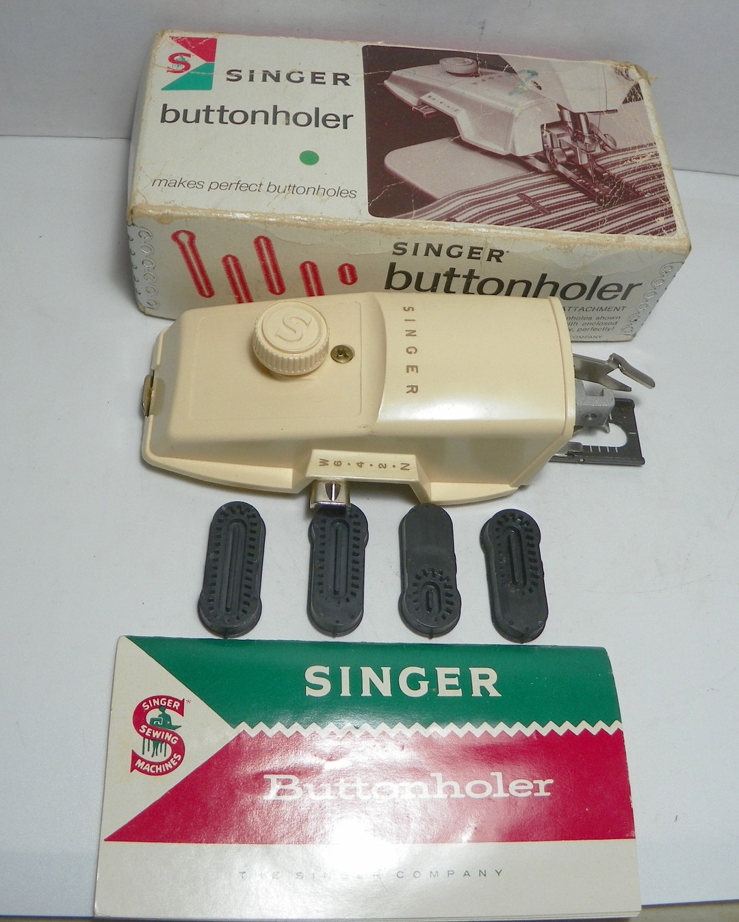 1960 Singer Buttonholer W642N With Attachments and Instruction Manual