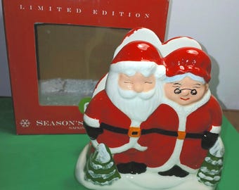 Publix 2025 "Season's Greeters" Ceramic Napkin Holder with Original Box | Christmas Santa and Mrs. Claus | Limited Edition Collectible