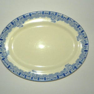 Vintage Britannia Pottery Blue & White Transferware Oval Platter – B.P. Co. Ltd. Scotland Serving Plate, English Ironstone Decor, 12"