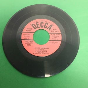 Bing Crosby - White Christmas 45 RPM Decca Record (Sample Copy)